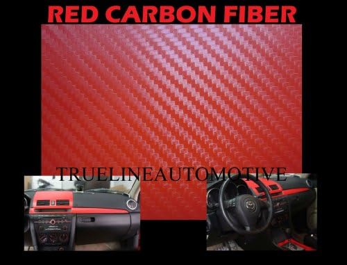 2003-2008 INFINITI FX35 FX 35 RED Carbon Fiber Hood Dash Mirror Roof Wrap Sheet Vinyl Decal 12'' x 60'' 2004 2005 2006 2007 03 04 05 06 07 08