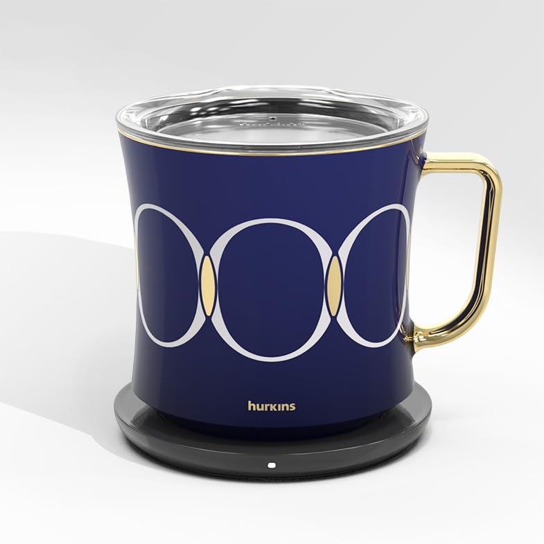 hurkins Smug, up to 149℉ Coffee Mug Warmer & Mug