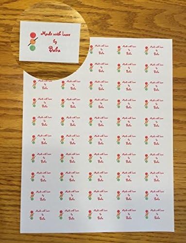 UNCUT LABEL SHEET with 50 Custom Cotton Flat Stoplight Crochet Graphic Sewing label/Tag-made in USA