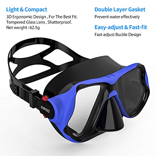 COPOZZ Scuba Mask, No Fogging Snorkeling Scuba Dive Glasses, Great Seal