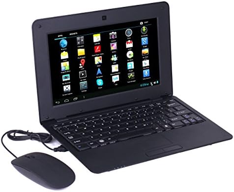 Atoah® 10 Inch Mini Notebook Android4.4.2 Jellybean Computer Netbook VIA8880 512/4GB Storage Wifi HDMI for Easier to Use and Play the Games or Watching Vedio (Black)
