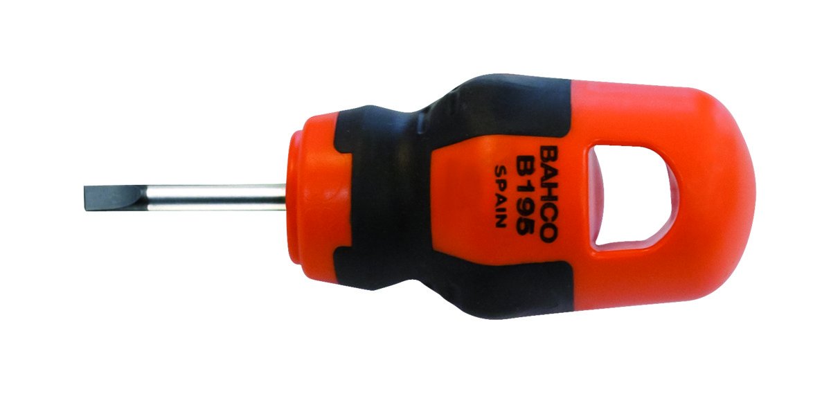 Bahco B195.050.025 "Stubby" Slotted Screwdriver, Multi-Colour, 5 x 1 x 25 mm