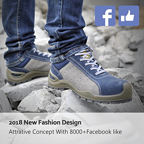 SAFETOE Safety Shoes Work Boots Wide L7295 Leather &Steel Toe Work Shoes for Men and Women - Thumbnail 5