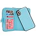 Urvoix for iPhone Xs Case, iPhone X Case, Leather Zipper Wallet Handbag with Strap, Detachable Magnetic Case with Flip Card Holder Cover for iPhone 10 / Xs/X Blue