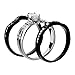 FlameReflection Black Stainless Steel Marquise Cubic Zirconia Wedding Ring Set Women Black White Stud Earrings Customized Engraving
