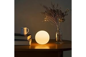 COPU LED Ball Light, 6-inch Glowing Orb Light, Rechargeable Globe Lamp, Dimmable Mood Lights W/Remote, Waterproof Ambient Lighting Lamp for Desk Bedroom Bathroom Patio