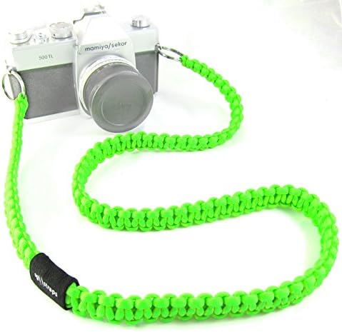Paracord Camera Neck Strap 36" Bright Green for DSLR Mirrorless SG Straps