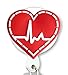 Heart with EKG 3D Rubber Retractable Badge Holder