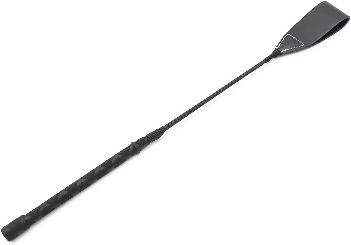 18" Real Riding Crop Cross Handle with Genuine Leather Bull Whip Top | Premium Quality Crops | Equestrianism Horse Crop: Sports & Outdoors