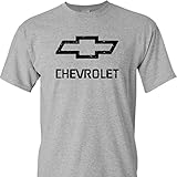 Chevy Chevrolet Logo Distressed Vintage Print on a Sport's Grey T Shirt,Grey,X-Large