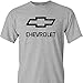 Chevy Chevrolet Logo Distressed Vintage Print on a Sport's Grey T Shirt,Grey,X-Large