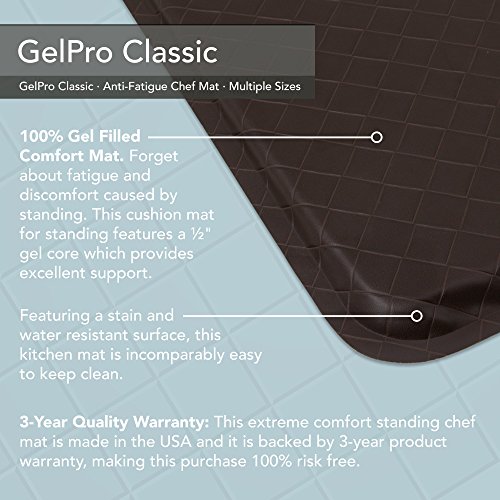 GelPro Classic AntiFatigue Kitchen Comfort Chef Floor Mat, 20x36
