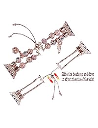 KoudHug   Pulsera 2 en 1 compatible con Apple Watch, 1.496 in, 1.575 in, 1.654 in, 1.732 in, con funda, iWatch Series 4 3 2 1, correa de Apple Watch con cuentas