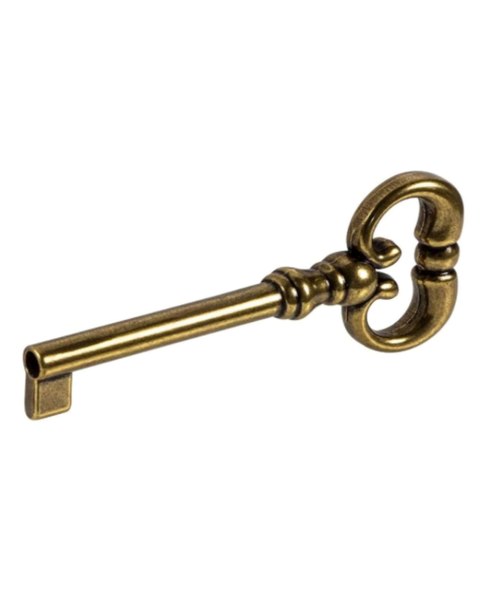 Gedotec Beard Key Metal Brown Burnished Rubbed Through | Mozart | 1 piece - Furniture Key Antique for Drawers | Handle Length: 35 mm