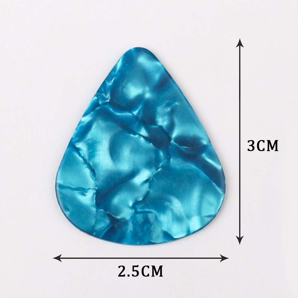 kuou Guitar Picks, 20 Pcs Guitar Plectrums Celluloid Pick for Acoustic Electric, Bass Guitar including 0.46mm 0.71mm 0.96mm 1.2mm - Image 4