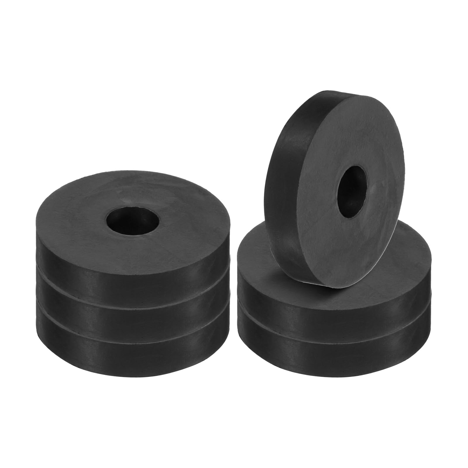 PATIKIL Multi Purpose Rubber Spacer, 6 Pcs 2"OD 0.55"ID 0.4"Thickness Neoprene Round Anti-Vibration Isolation Pads Isolator Rubber Bushings Spacer Washer for HVAC Bolts Car Accessories