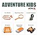 Outdoor Exploration Kit, Kids Camping Set, Adventure Kit Outdoor Toys For Boys and Girls, Educational Pretend Play Gift Set with Toy Binoculars, Flashlight, Compass, Whistle, Magnifying Glass, Backpac