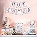 Hot Cocoa Bar Kit Pink Silver Snowflake Hot Cocoa Banner Bar Sign Hot Chocolate Toppings Labels Cup Stickers for Winter Wonderland Baby Shower Baby It's Cold Outside Decorations Frozen Party Supplies