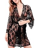 JY Women's Lingerie Comfort Lace Gown Bath Robe Babydoll Dress