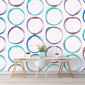 Wall Murals for Bedroom Abstract Geometric Lines Removable Wallpaper Peel and Stick Wall Stickers - 66x96 inches