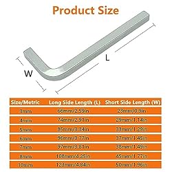 YEIXCIKA 7Pcs Square Head Wrench Set L Shaped