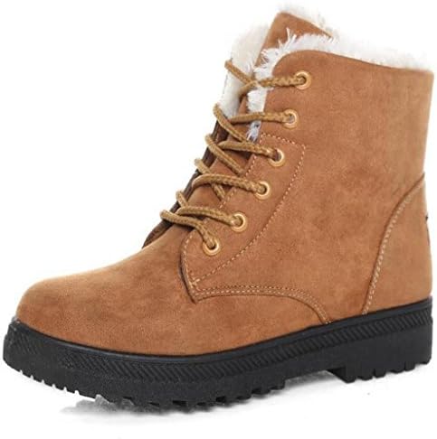 Morningcc Cotton Snow Ankle Boots Women Winter Warm Lace Up Booties Flat Sneaker Shoes,One Size UP suggested