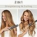 Hair Straightener Flat Iron for Hair Styling,2 in 1 Straightener and Curling Iron,Tourmaline Ceramic Flat Iron with LCD Display, Rotating Adjustable Temperature and Dual Voltage for All Hair Types