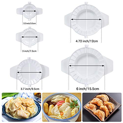 Dumpling Maker Mold Set of 5, SYSAMA Empanada Press Pastry Dough Cutter Stamp for DIY Hand Pies, Dumplings, Ravioli, Calzones, Pierogi,Kitchen Accessories 5.5/7.5/9.5/12/15.5cm