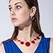 DL DiLiCa Women Statement Bib Necklace and Earring Set Charm Costume Choker Novelty Enamel Jewelry Set Red