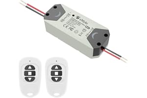 OWFEEL eMylo Smart RF Motor Controller Switch Relay Wireless Remote Control Switch 12V Motor Switch 433Mhz for Rolling Door, Electric Curtains/Locks, Water Pump, DC 5V-24V with 2 Transmitters （1 Pack）