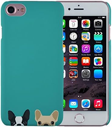 iPhone 8 Case, iPhone 7 Case, FACEVER Cute French Bulldog Anti-fingprint Full Printed Hard Plastic Ultra Slim Cover for iPhone 8 7 -Green Dog