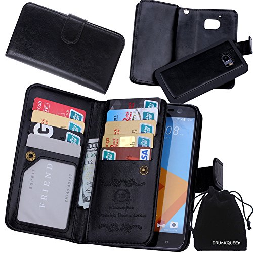 Drunkqueen htc 10 case, premium leather credit card holder featur…
