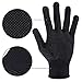 TecUnite 2 Pieces Heat Resistant Gloves Silicone Non-slip Gloves for Hair Styling Curling Iron, Fit All Hand Sizes (Black silicone dots)