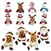 PeachLeafTuzico 12Pcs Christmas Tree Bell Ornaments, Chrismas Bell Decorations, Christmas Hanging Ornaments, 8 Christmas Bell Ornaments & 4 Christmas Dance Ornaments, Snowman/Old Man/Bear/Reindeer