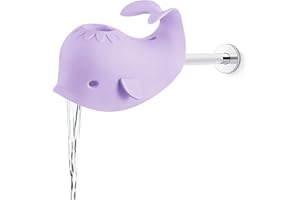 PandaEar Baby Bathtub Faucet Cover for Kids Toddlers - Bath Spout Cover for Baby Bathroom Tub, Whale (Purple)