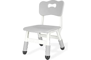 JIAOQIU Kids Height Adjustable Toddler Chair Max Load 220LBS Plastic Indoor Outdoor for Children Age 1-6 School Home Daycare Use Grey