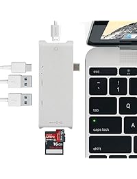 USB C HUB HDMI Adaptador para MacBook Pro 2015 2016 tipo C Hub adapte 40 GBS Thunderbolt 3 4 K HDMI Pass through SD lector de tarjetas micro de carga y 2 puertos USB 3.0 (Plata)