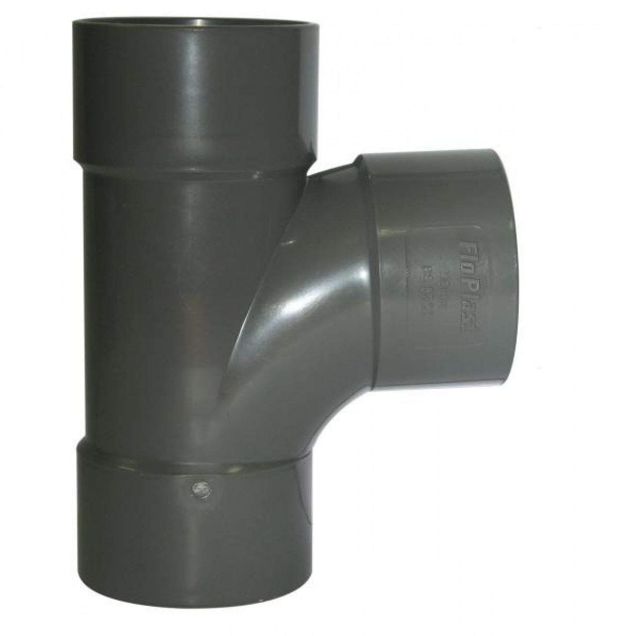 FLOPLAST Solvent Grey 40mm (43mm) Waste Swept Tee - Bag of 2