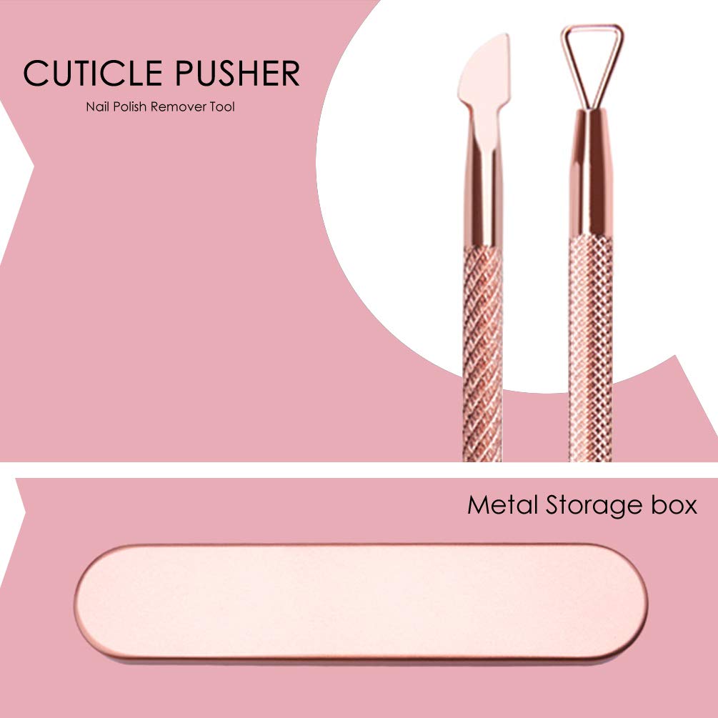Cuticle Pusher & Cutter set, KINGMAS 2 Pack Gel Nail Polish Remover Tool Triangle Cuticle Peeler Scraper and Spoon Nail Cleanel Stainless Steel Manicure Tools: Beauty