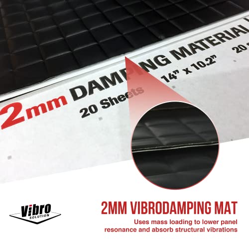 Vibro Black 80 mil Sound Deadener for Cars and Vibration Insulation, 20 Sheets Noise Dampening