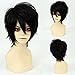 Black Cosplay Synthetic Wig with Bangs Short 20 Styles Anime Layered Fluffy Hair Oblique Fringe Full Head Unisex for Man and Women Girls Lady Fashion (Black)