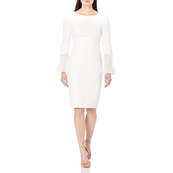 calvin klein embroidered a-line dress Calvin Klein Floral Embroidered Lace Women's Sheath Dress, White, 16 at  Amazon Women's Clothing store
