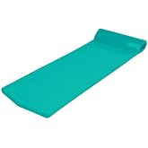 California Sun Luxury Vinyl-Dipped Pool Float with Built-in Pillow &ndash; Soft Closed-Cell Foam Lounger for Adults, Unsinkable Water Mat for Pool or Lake