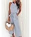 Ru Sweet Women Striped Waist Belted Wide Leg Jumpsuit (Medium, Blue)
