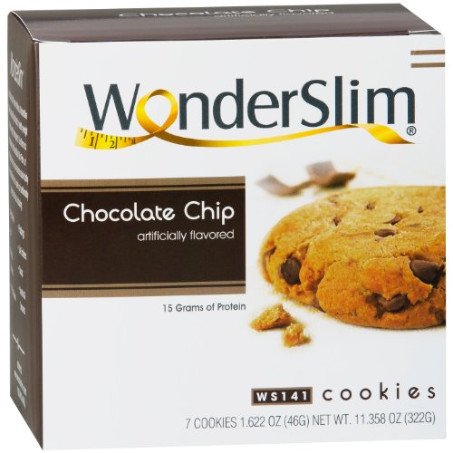 WonderSlim High Protein Diet Cookie - Chocolate Chip (7 Servings/Box) - Trans Fat Free, Aspartame Free