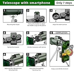 JLHT 40X60 Monocular Telescope High Power Monocular