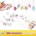 Rainbow Unicorn Toy Novelty Birthday Party Favor Set, 36pcs, Unicorn Bracelets, Necklaces, Keychains