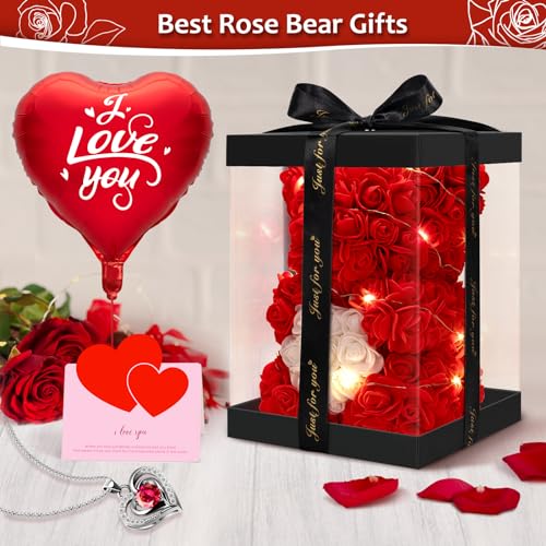Romantic Gift Rose Bear Amazon BRUBAKER Rose Bear 10 Inches Flower