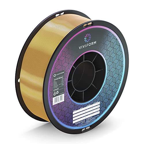 Viviform silk PLA Filament für 3D Drucker | 1kg Rolle | ∅1,75mm +/- 0,03mm | Gold metallic, VF-PLA501, 1 Kg