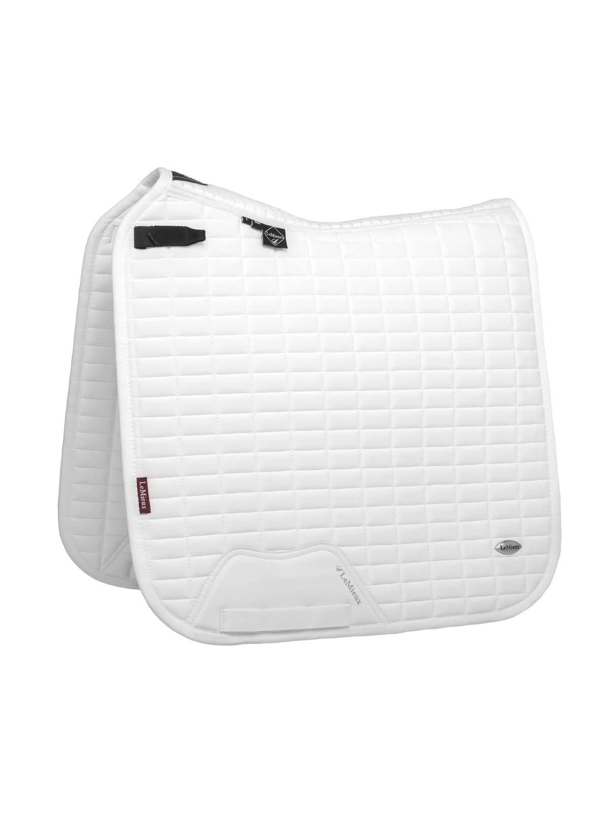 LeMieux Dressage Self-Cool Square Saddle Pad - Saddle Pads for Horses - Equestrian Riding Equipment and Accessories (Arctic White - Large)
